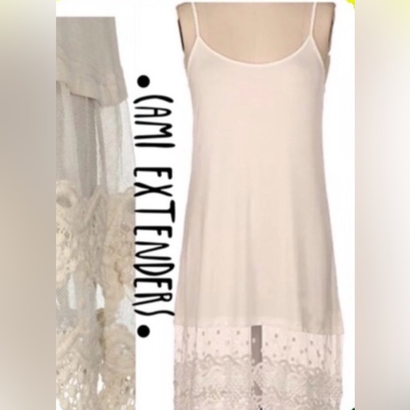 FASHIONOMICS CREAM COLOR CAMI EXTENDER WITH LACE DETAILING SIZE 2XL - Picture 11 of 12